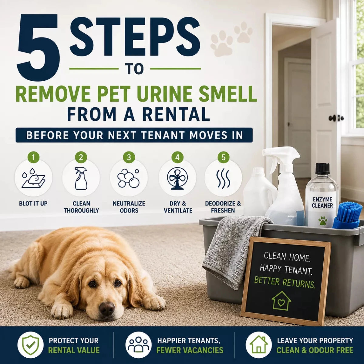 5 Steps to Remove Pet Urine Smell From a Rental Before Your Next Tenant Moves In - Cleansmart