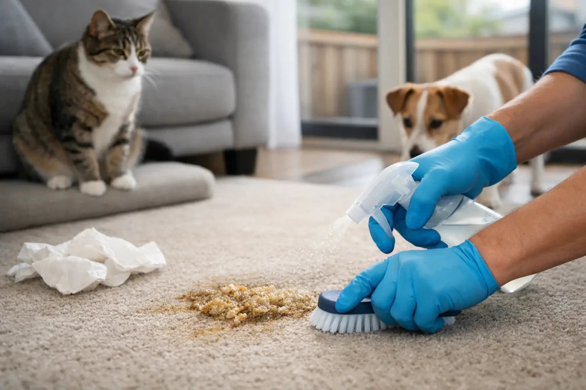 How to Remove Pet Vomit From Carpet and Furniture - Cleansmart