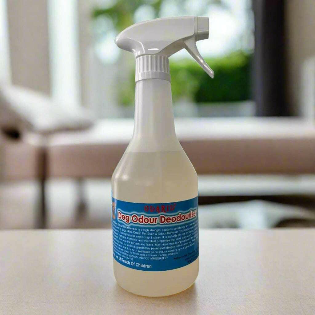 Pet Odour Deodoriser helps remove Pet Odours.